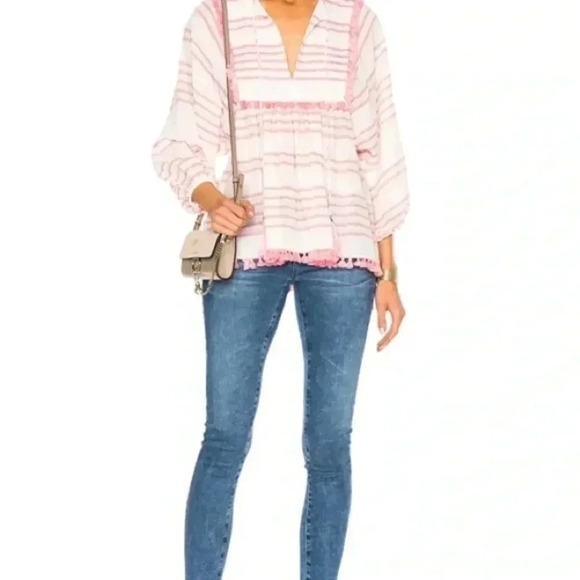 Zimmerman top Womens 1 Small Pink V-Neck 3/4 Sleeve - Picture 8 of 14